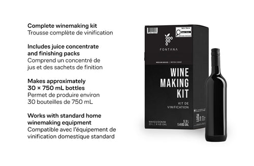 Fontana French Cabernet Sauvignon wine kit: features